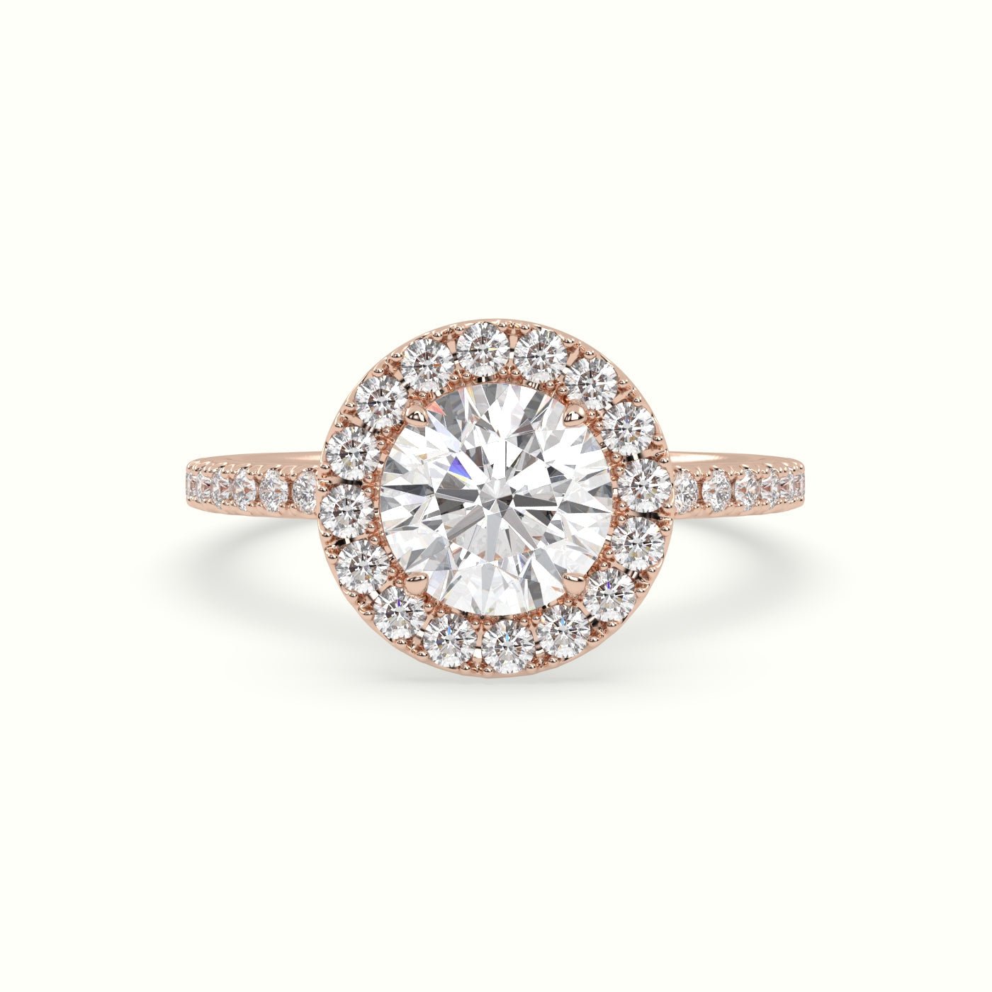 18k Gold Round Cut Halo Engagement Ring - shemesh_diamonds