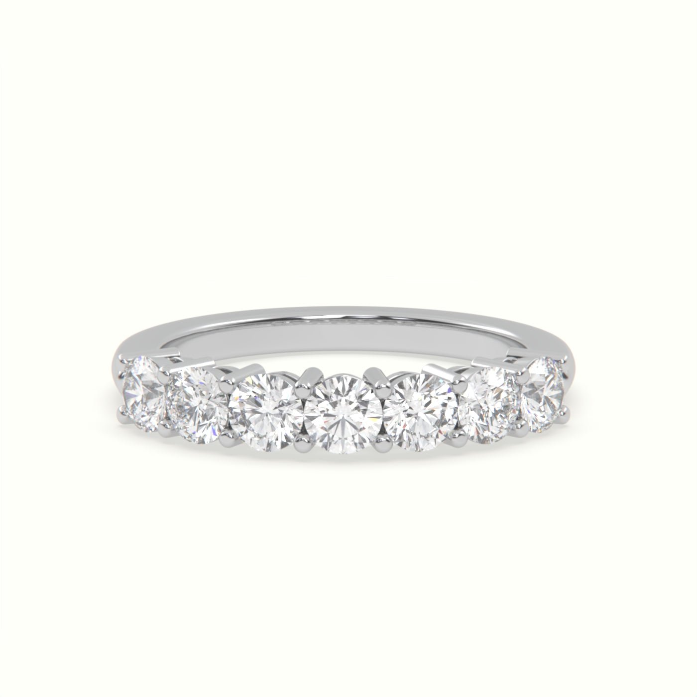 18k Gold Round Cut Bar Setting Wedding Band - shemesh_diamonds