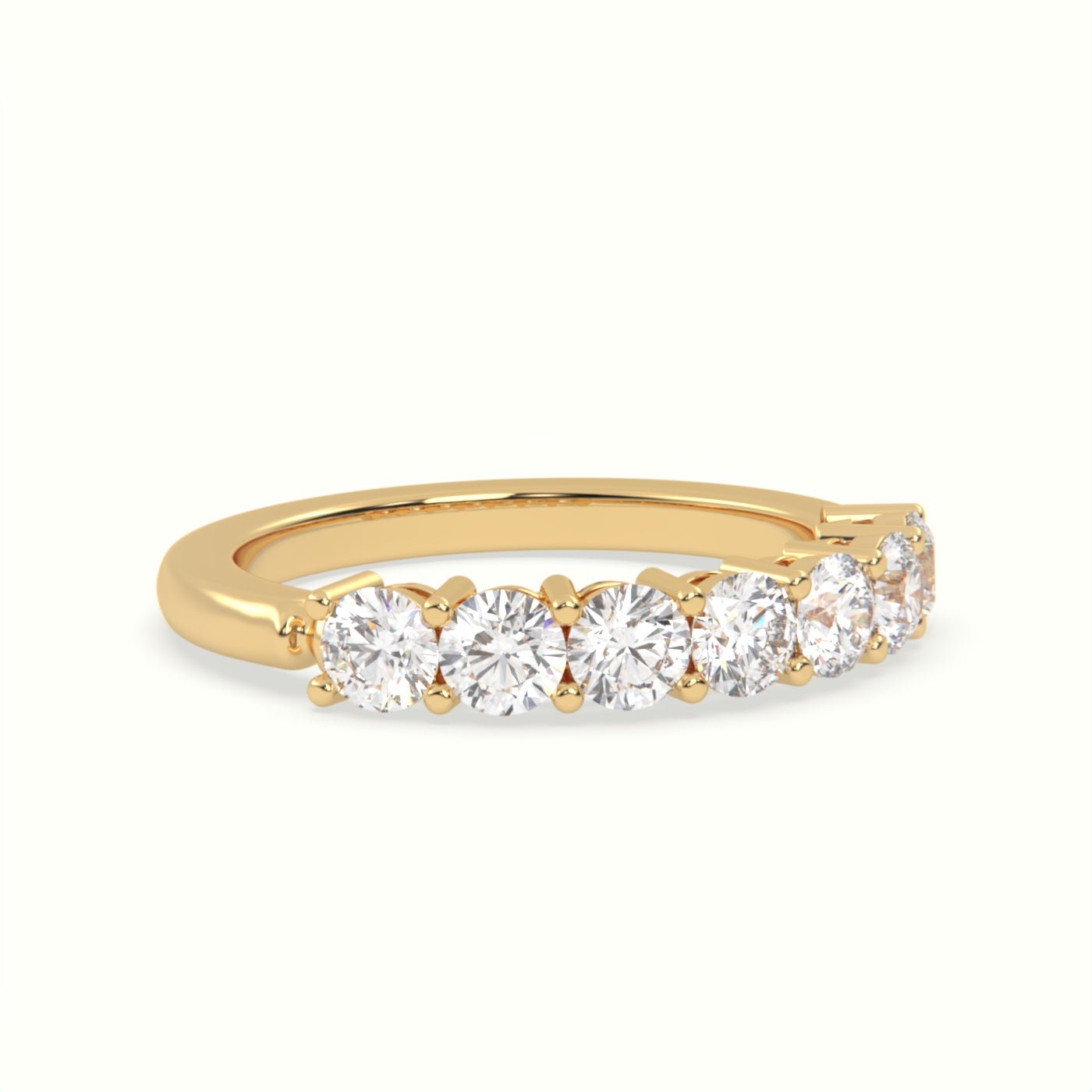 18k Gold Round Cut Bar Setting Wedding Band - shemesh_diamonds