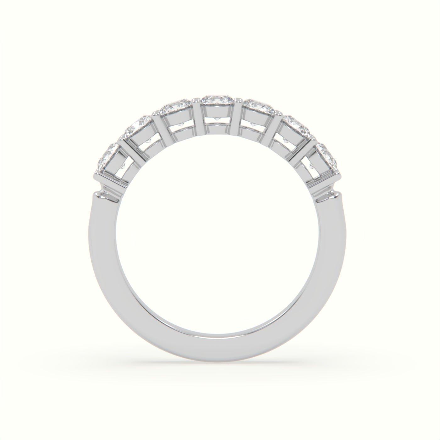 18k Gold Round Cut Bar Setting Wedding Band - shemesh_diamonds