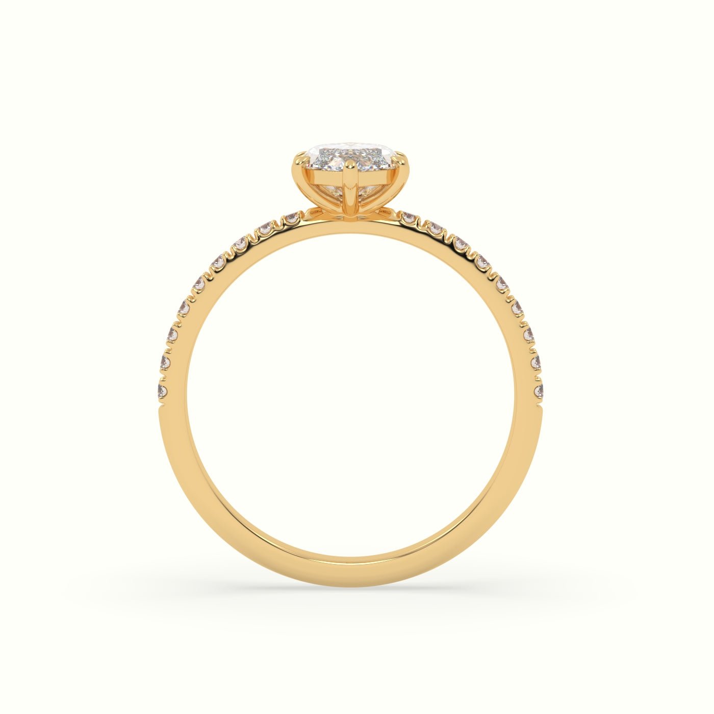 18k Gold Marquise Cut Pave Set Engagement Ring - shemesh_diamonds