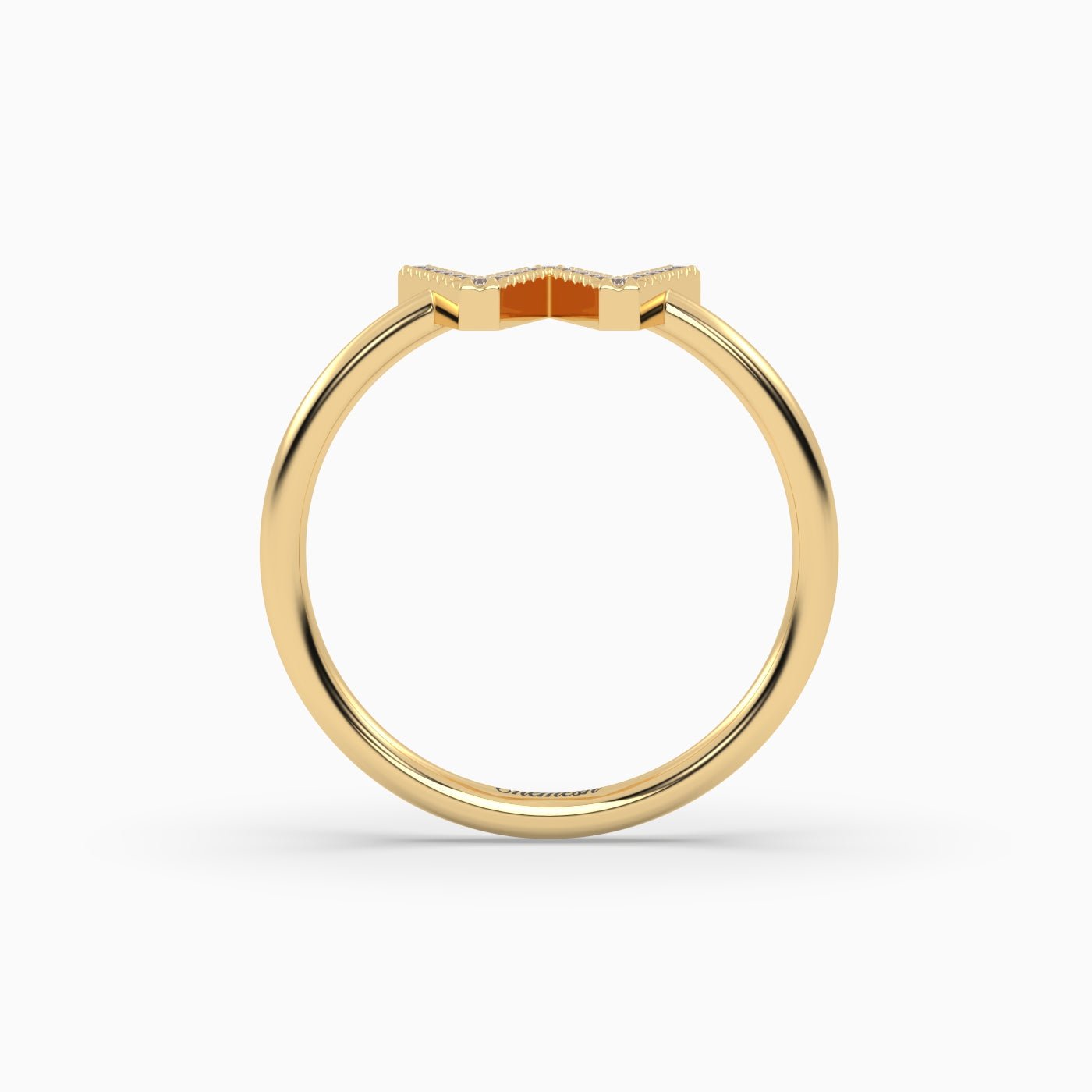 18K Gold "W" Initial Ring - shemesh_diamonds