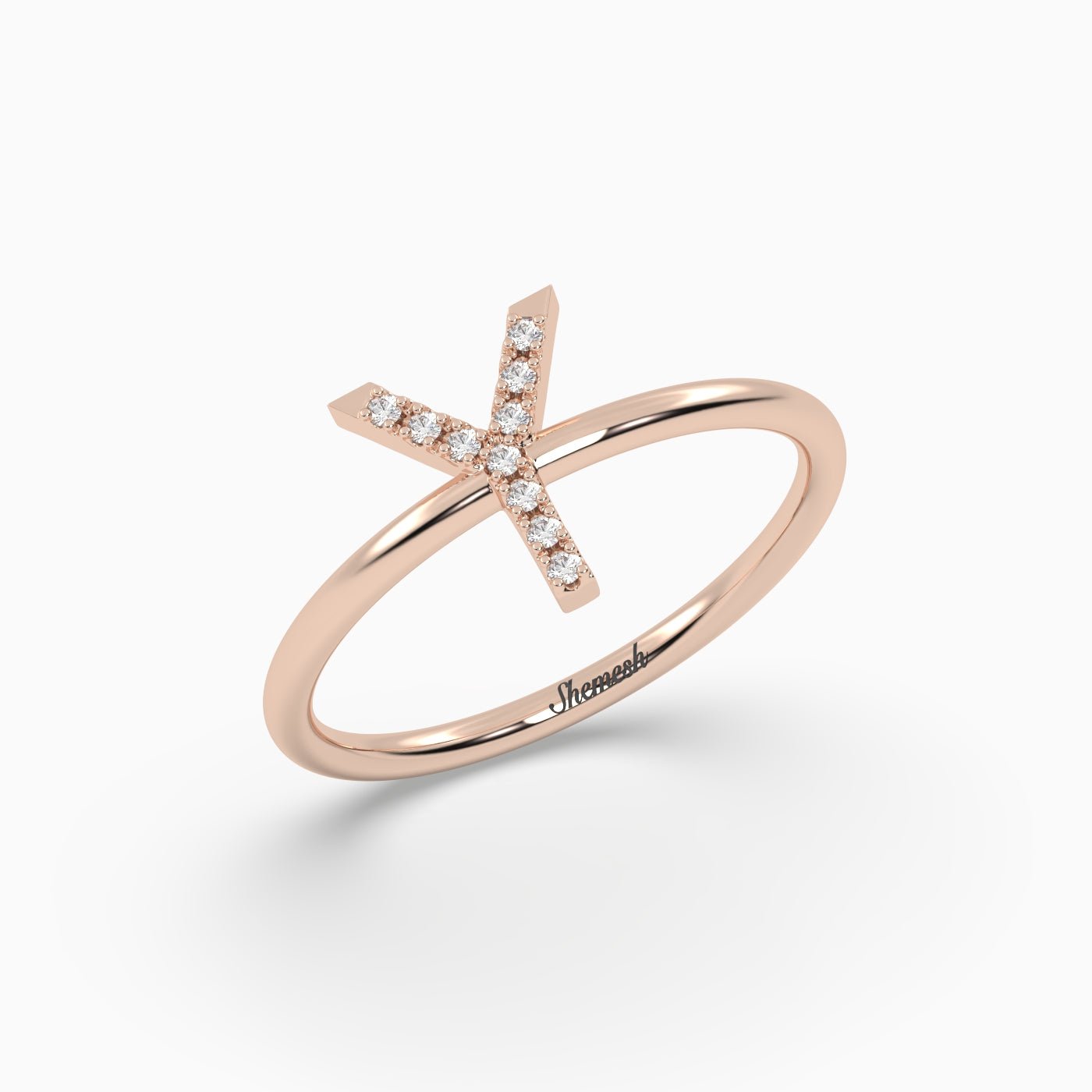 18K Gold "Y" Initial Ring - shemesh_diamonds